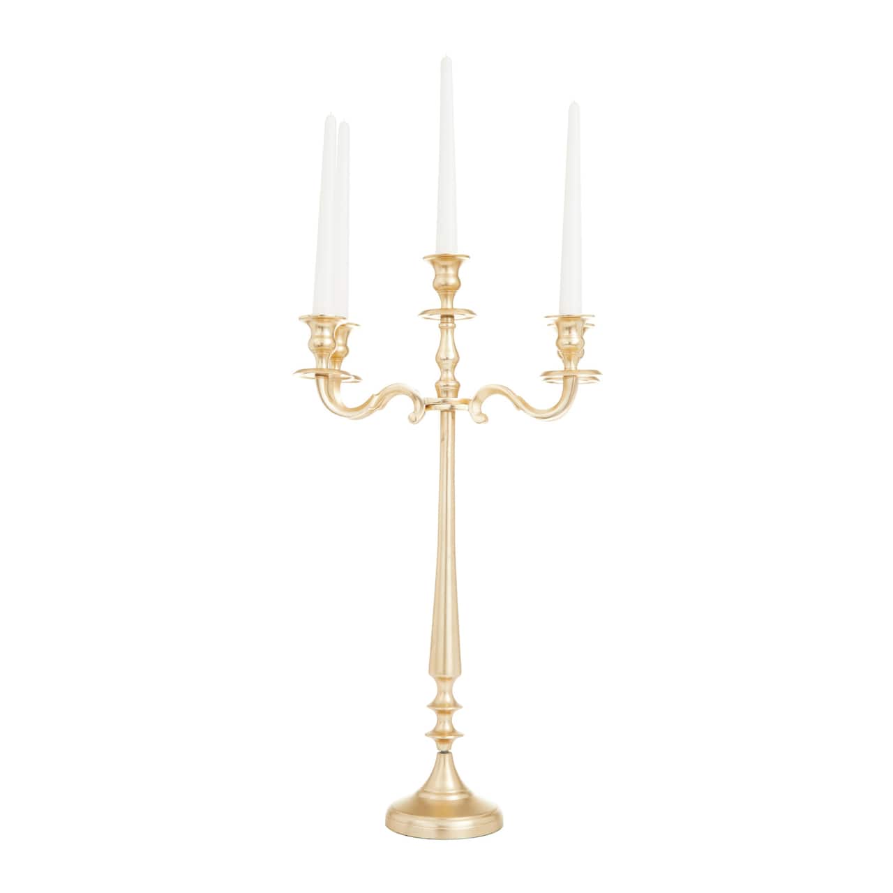 Gold Aluminum Traditional Candelabra, 24" x 13" x 13"